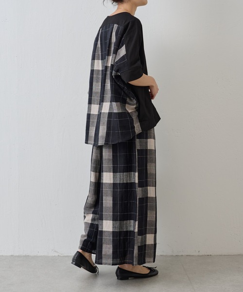 BEARDSLEY（ビアズリー）の「リネンチェックパンツ（その他パンツ・レディース・ベージュ/ブラック・FREE）」の13枚目の写真