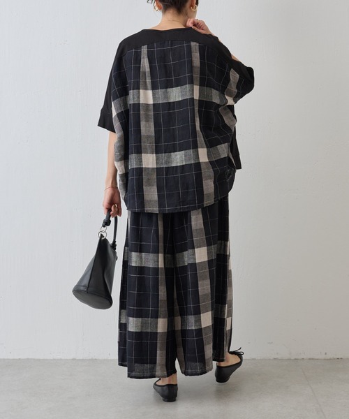 BEARDSLEY（ビアズリー）の「リネンチェックパンツ（その他パンツ・レディース・ベージュ/ブラック・FREE）」の14枚目の写真