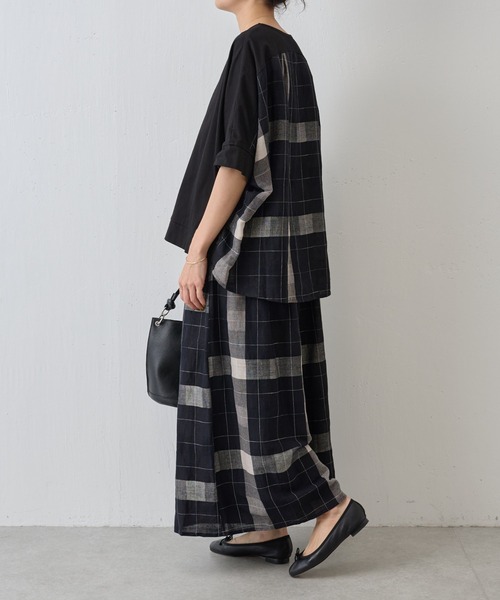 BEARDSLEY（ビアズリー）の「リネンチェックパンツ（その他パンツ・レディース・ベージュ/ブラック・FREE）」の15枚目の写真