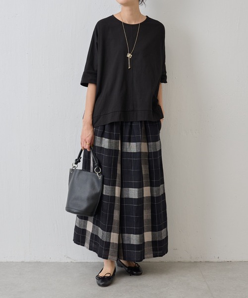 BEARDSLEY（ビアズリー）の「リネンチェックパンツ（その他パンツ・レディース・ベージュ/ブラック・FREE）」の16枚目の写真