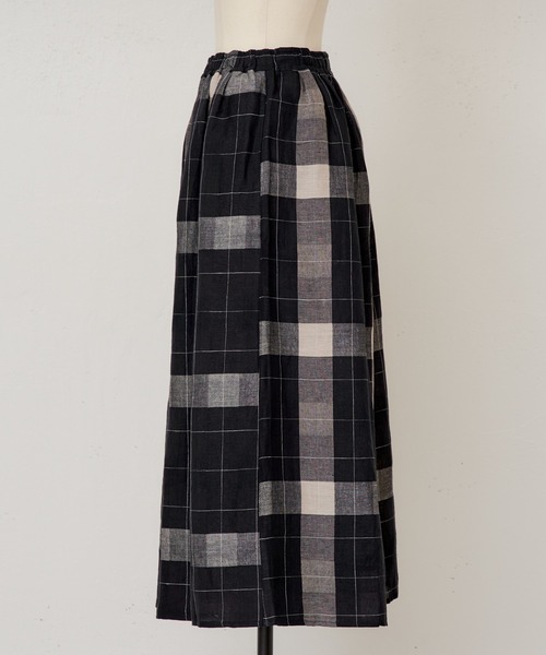 BEARDSLEY（ビアズリー）の「リネンチェックパンツ（その他パンツ・レディース・ベージュ/ブラック・FREE）」の18枚目の写真