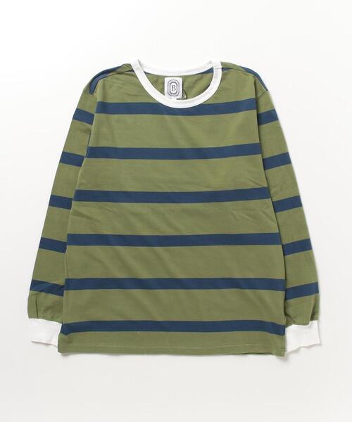 BEAVER(ビーバー)の「B omnivore/ビーオムニボー Fat Border Tee(Tシャツ/カットソー・メンズ・モスグリーン/ネイビー/キャメル/ホワイト・L/M)」の6枚目の写真