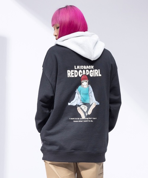 Red Cap Girl（レッドキャプガール）の「Red Cap Girl バックプリント プルオーバー パーカー（パーカー・メンズ・グレー/アイボリー/ダークグレー/ネイビー・M/L/LL）」の15枚目の写真