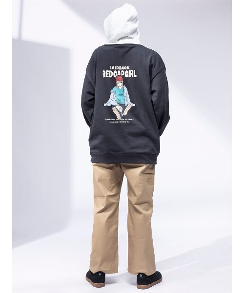 Red Cap Girl（レッドキャプガール）の「Red Cap Girl バックプリント プルオーバー パーカー（パーカー・メンズ・グレー/アイボリー/ダークグレー/ネイビー・M/L/LL）」の17枚目の写真