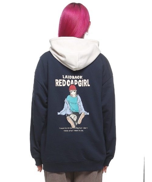 Red Cap Girl（レッドキャプガール）の「Red Cap Girl バックプリント プルオーバー パーカー（パーカー・メンズ・グレー/アイボリー/ダークグレー/ネイビー・M/L/LL）」の20枚目の写真