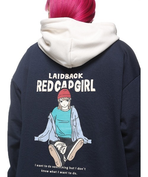 Red Cap Girl（レッドキャプガール）の「Red Cap Girl バックプリント プルオーバー パーカー（パーカー・メンズ・グレー/アイボリー/ダークグレー/ネイビー・M/L/LL）」の22枚目の写真