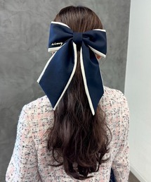 EIMY ISTOIRE | バイカラーフレンチリボンバレッタ(バレッタ/ヘアクリップ)