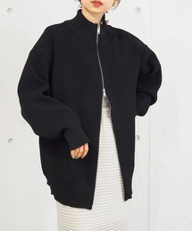 [丈が選べる]畦編みダブルジップブルゾン