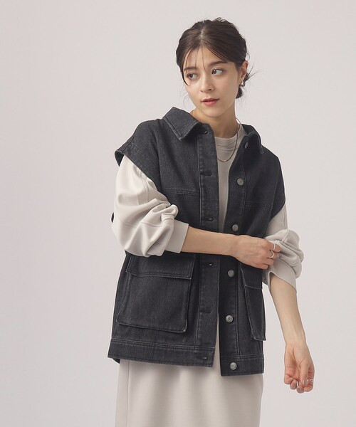 Cutie Blonde（キューティーブロンド）の「◆【洗える】即、こなれ見え。デニムミリタリーベスト（ベスト・レディース・ライトブルー/ブラック/ブルー・00）」の10枚目の写真