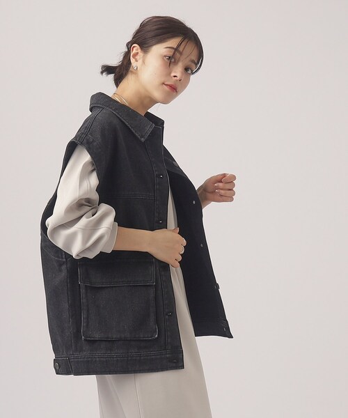 Cutie Blonde（キューティーブロンド）の「◆【洗える】即、こなれ見え。デニムミリタリーベスト（ベスト・レディース・ライトブルー/ブラック/ブルー・00）」の11枚目の写真