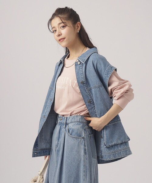 Cutie Blonde（キューティーブロンド）の「◆【洗える】即、こなれ見え。デニムミリタリーベスト（ベスト・レディース・ライトブルー/ブラック/ブルー・00）」の15枚目の写真