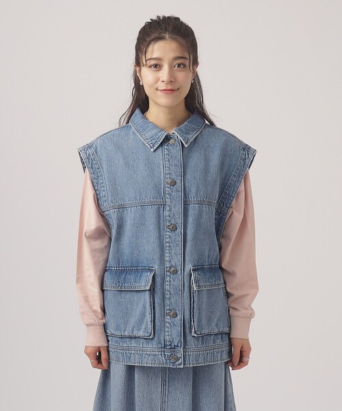 Cutie Blonde（キューティーブロンド）の「◆【洗える】即、こなれ見え。デニムミリタリーベスト（ベスト・レディース・ライトブルー/ブラック/ブルー・00）」の22枚目の写真