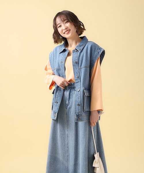 Cutie Blonde（キューティーブロンド）の「◆【洗える】即、こなれ見え。デニムミリタリーベスト（ベスト・レディース・ライトブルー/ブラック/ブルー・00）」の8枚目の写真