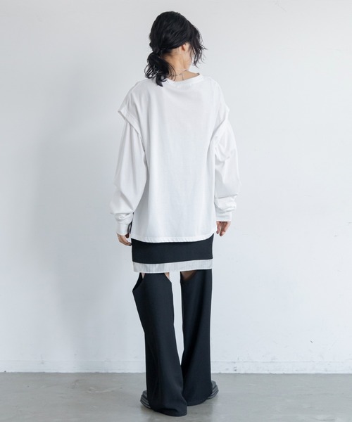 VACANCY(ヴァカンシー)の「レイヤードスカートパンツ(スカート・レディース・ブラック/グレー・MEDIUM/SMALL/LARGE)」の4枚目の写真