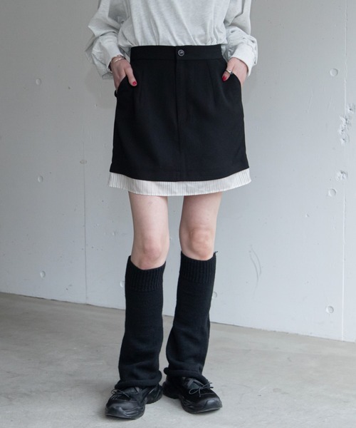 VACANCY(ヴァカンシー)の「レイヤードスカートパンツ(スカート・レディース・ブラック/グレー・MEDIUM/SMALL/LARGE)」の17枚目の写真