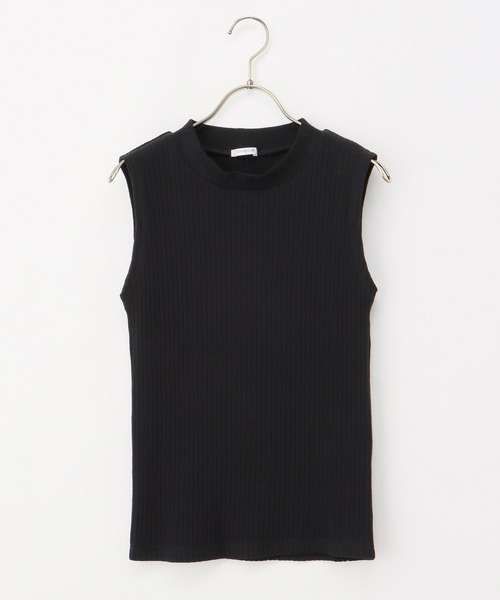 Honeys（ハニーズ）の「ハイネックテレコタンクトップ（タンクトップ・レディース・ダークベージュ/コーラルピンク/ライトカーキ/ブラック/オフホワイト/イエロー系その他・S/M/L/LL）」の13枚目の写真