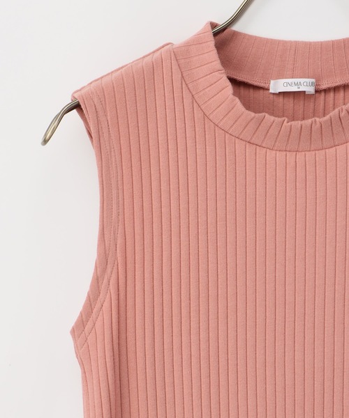 Honeys（ハニーズ）の「ハイネックテレコタンクトップ（タンクトップ・レディース・ダークベージュ/コーラルピンク/ライトカーキ/ブラック/オフホワイト/イエロー系その他・S/M/L/LL）」の18枚目の写真