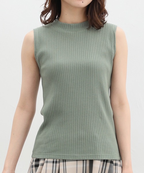 Honeys（ハニーズ）の「ハイネックテレコタンクトップ（タンクトップ・レディース・ダークベージュ/コーラルピンク/ライトカーキ/ブラック/オフホワイト/イエロー系その他・S/M/L/LL）」の20枚目の写真