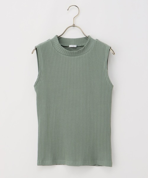 Honeys（ハニーズ）の「ハイネックテレコタンクトップ（タンクトップ・レディース・ダークベージュ/コーラルピンク/ライトカーキ/ブラック/オフホワイト/イエロー系その他・S/M/L/LL）」の21枚目の写真