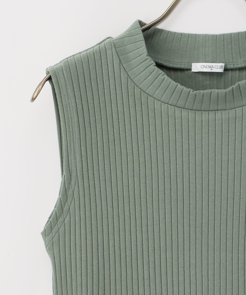 Honeys（ハニーズ）の「ハイネックテレコタンクトップ（タンクトップ・レディース・ダークベージュ/コーラルピンク/ライトカーキ/ブラック/オフホワイト/イエロー系その他・S/M/L/LL）」の22枚目の写真