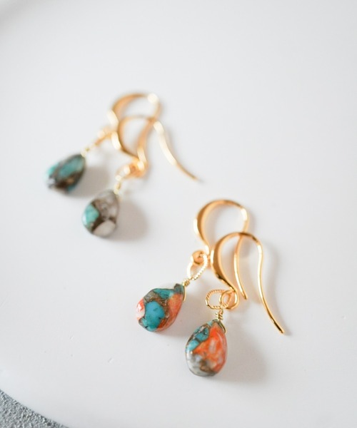 tone(トーン)の「【SHAHA】《SHAHA》16Kゴールドプレート/シンプル/コンポジットストーン/フックピアス(MA)(ピアス(両耳用)・レディース・その他1/その他2/その他3/その他4/その他5/その他6・FREE)」の12枚目の写真
