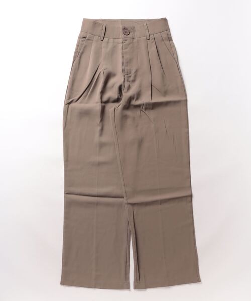 aimoha（アイモハ）の「ハイウエスト　タックワイド（スラックス・レディース・オフホワイト/ブラック/チョコ・SMALL/MEDIUM/LARGE）」の14枚目の写真
