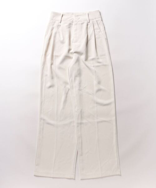 aimoha（アイモハ）の「ハイウエスト　タックワイド（スラックス・レディース・オフホワイト/ブラック/チョコ・SMALL/MEDIUM/LARGE）」の12枚目の写真
