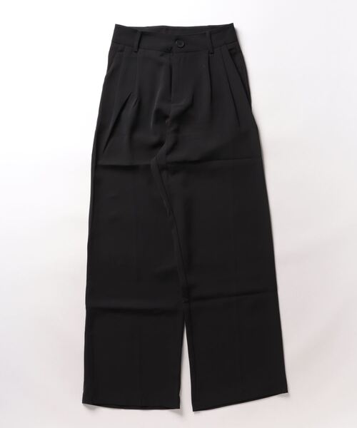 aimoha（アイモハ）の「ハイウエスト　タックワイド（スラックス・レディース・オフホワイト/ブラック/チョコ・SMALL/MEDIUM/LARGE）」の13枚目の写真