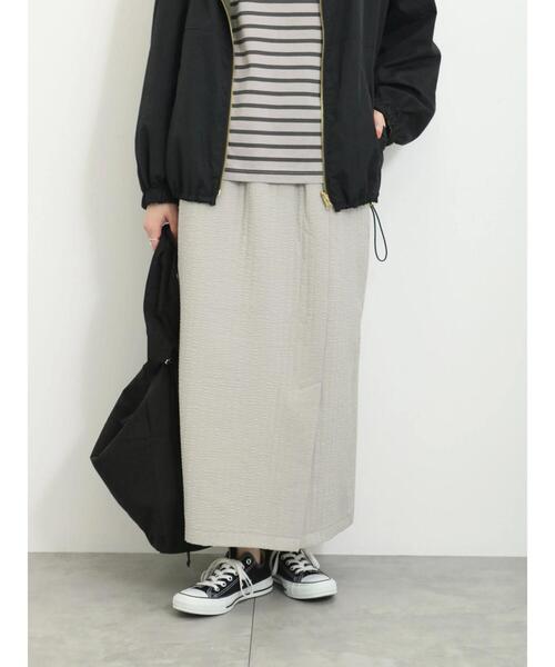 Samansa Mos2 blue（サマンサモスモスブルー）の「膨れジャカードナロースカート（スカート・レディース・ブラック/ブルー/グレー/キナリ・F）」の3枚目の写真