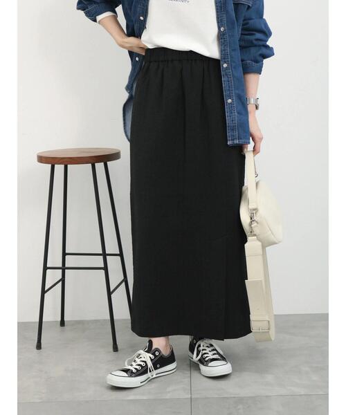 Samansa Mos2 blue（サマンサモスモスブルー）の「膨れジャカードナロースカート（スカート・レディース・ブラック/ブルー/グレー/キナリ・F）」の2枚目の写真