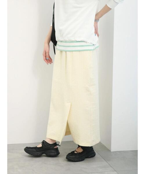 Samansa Mos2 blue（サマンサモスモスブルー）の「膨れジャカードナロースカート（スカート・レディース・ブラック/ブルー/グレー/キナリ・F）」の5枚目の写真