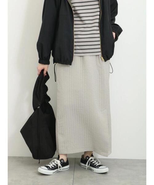 Samansa Mos2 blue（サマンサモスモスブルー）の「膨れジャカードナロースカート（スカート・レディース・ブラック/ブルー/グレー/キナリ・F）」の6枚目の写真