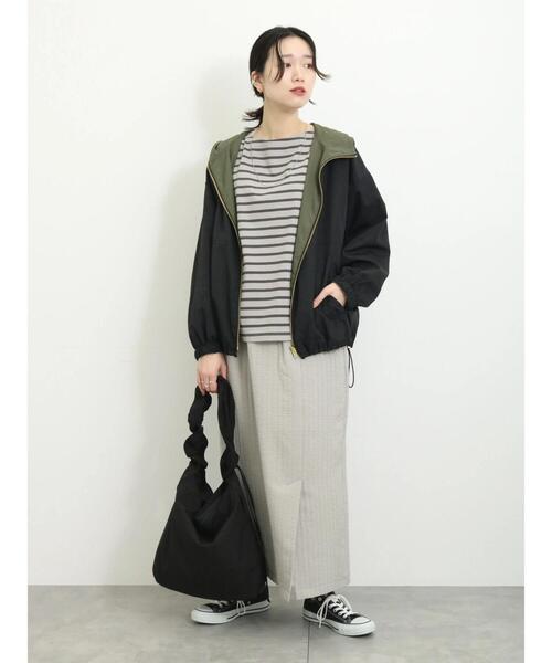 Samansa Mos2 blue（サマンサモスモスブルー）の「膨れジャカードナロースカート（スカート・レディース・ブラック/ブルー/グレー/キナリ・F）」の7枚目の写真