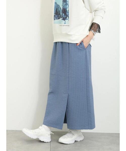 Samansa Mos2 blue（サマンサモスモスブルー）の「膨れジャカードナロースカート（スカート・レディース・ブラック/ブルー/グレー/キナリ・F）」の17枚目の写真