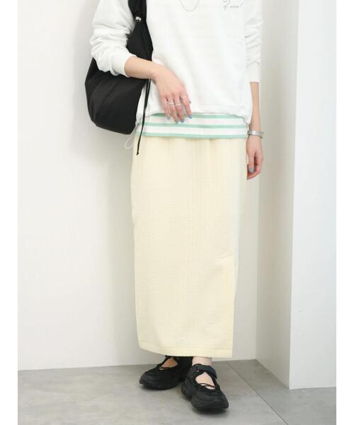 Samansa Mos2 blue（サマンサモスモスブルー）の「膨れジャカードナロースカート（スカート・レディース・ブラック/ブルー/グレー/キナリ・F）」の20枚目の写真