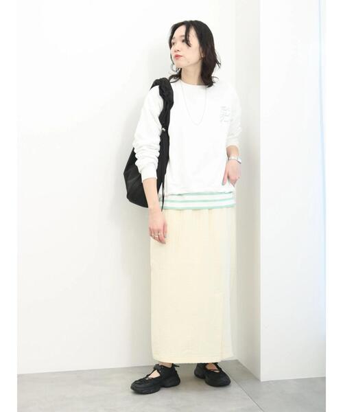 Samansa Mos2 blue（サマンサモスモスブルー）の「膨れジャカードナロースカート（スカート・レディース・ブラック/ブルー/グレー/キナリ・F）」の21枚目の写真