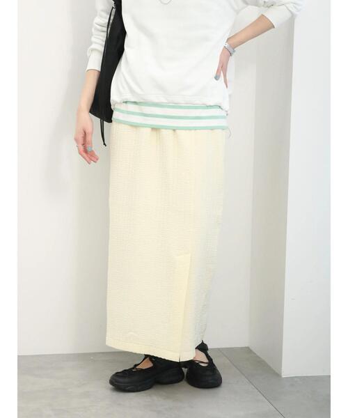 Samansa Mos2 blue（サマンサモスモスブルー）の「膨れジャカードナロースカート（スカート・レディース・ブラック/ブルー/グレー/キナリ・F）」の22枚目の写真