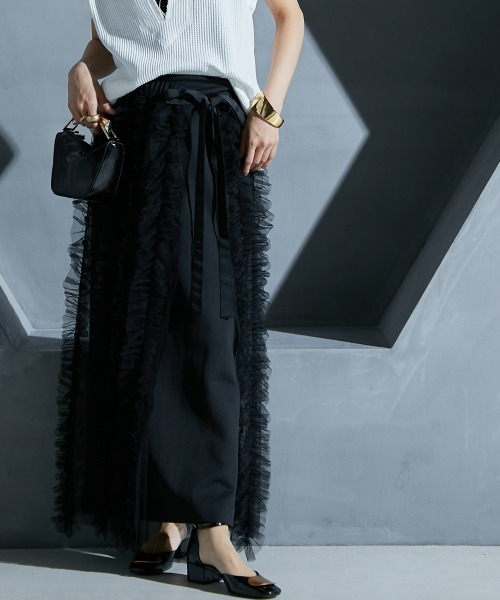 GEVS.（ジェイヴィス）の「 2点セット(チュールオーバースカート+インナータイトスカート) ＜大きいサイズ有＞GEVS.（スカート・レディース・ブラック/アイボリー・M/L/LL/3L/4L/5L）」の17枚目の写真