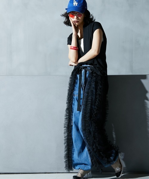 GEVS.（ジェイヴィス）の「 2点セット(チュールオーバースカート+インナータイトスカート) ＜大きいサイズ有＞GEVS.（スカート・レディース・ブラック/アイボリー・M/L/LL/3L/4L/5L）」の11枚目の写真