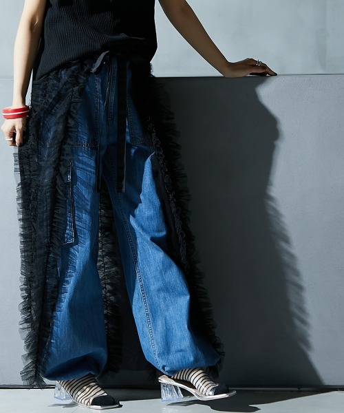 GEVS.（ジェイヴィス）の「 2点セット(チュールオーバースカート+インナータイトスカート) ＜大きいサイズ有＞GEVS.（スカート・レディース・ブラック/アイボリー・M/L/LL/3L/4L/5L）」の20枚目の写真