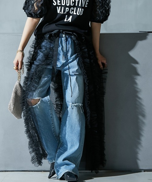 GEVS.（ジェイヴィス）の「 2点セット(チュールオーバースカート+インナータイトスカート) ＜大きいサイズ有＞GEVS.（スカート・レディース・ブラック/アイボリー・M/L/LL/3L/4L/5L）」の19枚目の写真