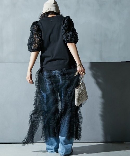 GEVS.（ジェイヴィス）の「 2点セット(チュールオーバースカート+インナータイトスカート) ＜大きいサイズ有＞GEVS.（スカート・レディース・ブラック/アイボリー・M/L/LL/3L/4L/5L）」の13枚目の写真