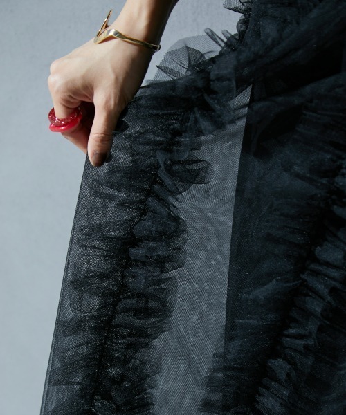 GEVS.（ジェイヴィス）の「 2点セット(チュールオーバースカート+インナータイトスカート) ＜大きいサイズ有＞GEVS.（スカート・レディース・ブラック/アイボリー・M/L/LL/3L/4L/5L）」の22枚目の写真