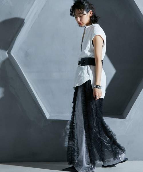 GEVS.（ジェイヴィス）の「 2点セット(チュールオーバースカート+インナータイトスカート) ＜大きいサイズ有＞GEVS.（スカート・レディース・ブラック/アイボリー・M/L/LL/3L/4L/5L）」の14枚目の写真