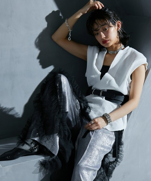 GEVS.（ジェイヴィス）の「 2点セット(チュールオーバースカート+インナータイトスカート) ＜大きいサイズ有＞GEVS.（スカート・レディース・ブラック/アイボリー・M/L/LL/3L/4L/5L）」の16枚目の写真