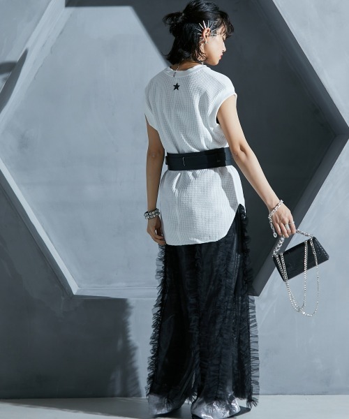 GEVS.（ジェイヴィス）の「 2点セット(チュールオーバースカート+インナータイトスカート) ＜大きいサイズ有＞GEVS.（スカート・レディース・ブラック/アイボリー・M/L/LL/3L/4L/5L）」の15枚目の写真