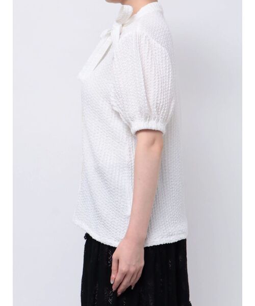 merry jenny（メリージェニー）の「ダブルリボンパフブラウス（シャツ/ブラウス・レディース・ブラック/オフホワイト・FREE）」の6枚目の写真