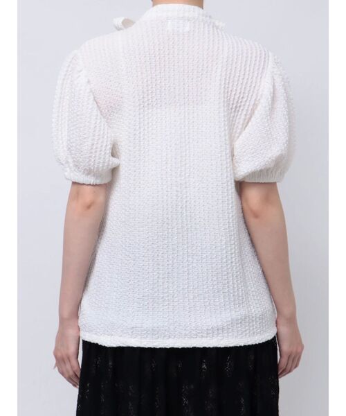 merry jenny（メリージェニー）の「ダブルリボンパフブラウス（シャツ/ブラウス・レディース・ブラック/オフホワイト・FREE）」の7枚目の写真