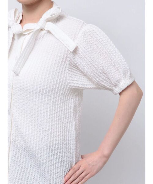 merry jenny（メリージェニー）の「ダブルリボンパフブラウス（シャツ/ブラウス・レディース・ブラック/オフホワイト・FREE）」の9枚目の写真