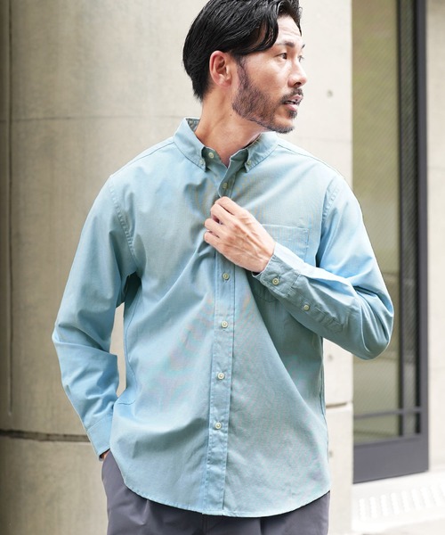 jiggys shop（ジギーズショップ）の「ボタンダウン無地オックスフォード長袖シャツ（シャツ/ブラウス・メンズ・ネイビー/ブルー系その他/ホワイト/ピンク・MEDIUM/LARGE/X-LARGE）」の3枚目の写真
